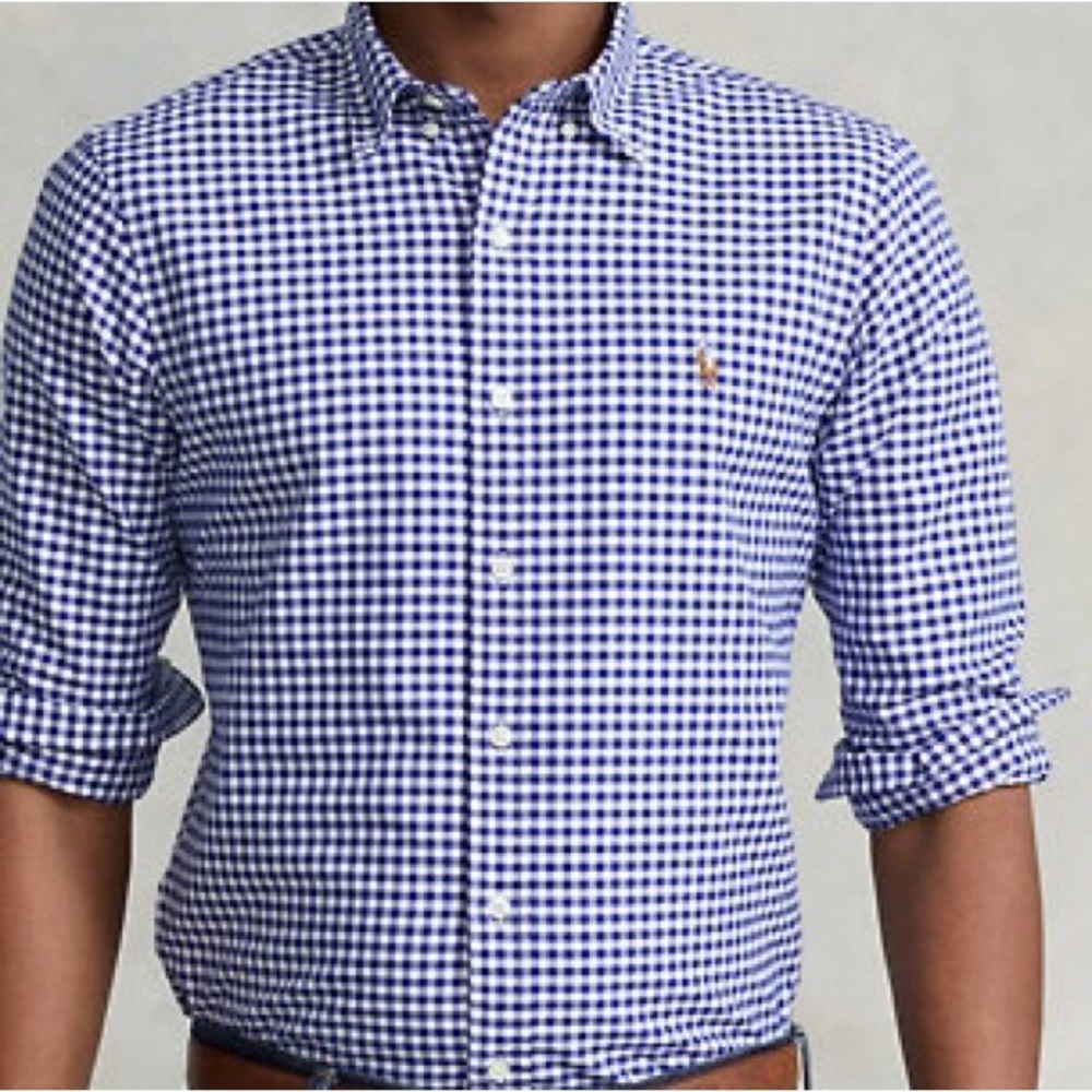 Ralph Lauren Blue and White Checkered Shirt